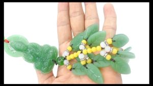 Dây treo xe Phật Quan Âm Bồ Tát chuỗi Lá Bồ Đề - Phụ kiện trang trí Phong Thủy cho xe nhà cửa phòng ốc của bạn ( xanh đậm )