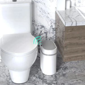 Motion Sensor Bathroom Trash Can Touchless Automatic Garbage with Lid Small Waterproof Trash Bin for Office Bedroom Living Room