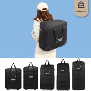 TasBagShop Expandable Foldable Travel Bag Large Capacity Waterproof Removable wheels