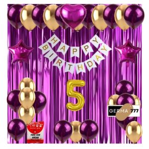 Paket Dekorasi Pesta Balon Ulang Tahun Anak & Banner Happy Birthday Putih