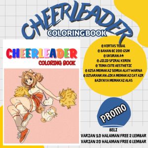 CHEERLEADER Coloring Book Healing Activity Buku Mewarnai Anak Remaja Dewasa Aesthetic Kertas Tebal