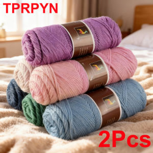 2Pcs total 200g Hand knitting Alpaca yarn Soft Warm Wool Crochet Yarn Thread knit sweater Scarves blanket Gloves line thick lana