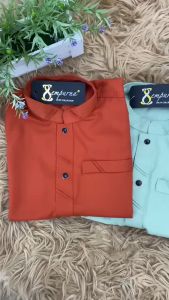 PG2 Kurta Budak Slim Fit Cotton Warna Brick Orange Sage Green Ash Blue Olympic Olive Gold / KD