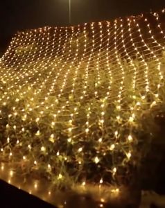 🌙Upgrade Outdoor Solar Light Net Mesh Led String  Hari Raya Lights 3x2M Waterproof Garden Curtain Fairy  Hari Raya Decoration Ramadan Lights