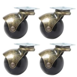 [4 Pack] Swivel Top Plate Hooded Ball Caster Wheels Antique Bronze 2-inch