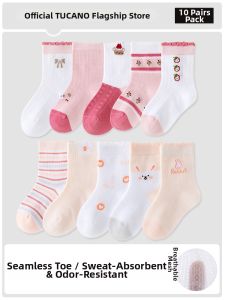 TUCANO | Cotton Breathable Antiperspirant Girls Socks Medium Tube