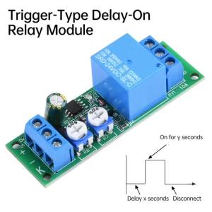 Gaqqee | Mô-đun Rơle Trễ Kép DC 5V 12V 24V Có Thể Điều Chỉnh Độ Trễ Khi Kích Hoạt Và Ngắt Hoạt Động Cho Các Ứng Dụng Máy Tính Gói TQFP