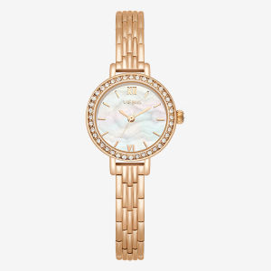 SKMEI X LIEBIG【Free Bracelet Gift】Quartz Movement Zinc Alloy Strap Case Bezel Rhinestones Colorful Shell Roman Numerals Elegant Aristocratic Temperament With Skirt Photo Shooting Party Womens Watch L2629