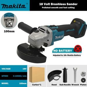 Makita | Makita DGA404 18V Brushless Cordless Angle Grinder 100mm 8500rpm M10 Spindle with ADT and AFT for Metal Cutting Work