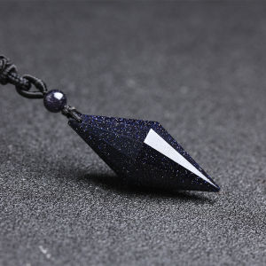 สร้อยคอจี้หินสีฟ้าสวรรค์สำหรับวันเกิดของนักเรียน จี้หกเหลี่ยม เครื่องรางนำโชค จี้ราศี ของขวัญสำหรับคู่รักทั้งชายและหญิง