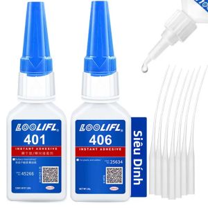 Keo Dán Siêu Tốc LOOLIFL 20ml 401/406 Chất Kết Dính Nhựa Mạnh Khô Nhanh Dùng Được Cho Gốm Sứ Kim Loại Kính Đồ Gỗ Đa Năng