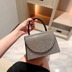 Túi Đeo Chéo - Túi đeo vai có hộp Hình Vuông Cỡ Nhỏ Đính Đá Lấp Lánh Phong Cách Âu Mỹ Thời Trang Sang Trọng Cho Nữ