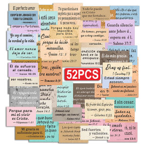 52 Chiếc Tây Ban Nha Đức Tin Vinyl Dán Kinh Thánh Trích Dẫn Đề Can Cho DIY Trang Trí Laptop Tạp Chí Chai-Thần Tự Văn Phòng Phẩm