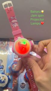 Jam tangan budak spin watch with light and projector Kuromi Melody Kitty Cinnamoroll Frozen Mario Cars Spiderman Ironman children cartoons for girls and boys Malaysia ready stock