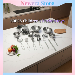 16PCS Children Stainless Steel Pretend Play Food Kitchen Cookware Set Toy Mini Cooking Game Kitchen Toy