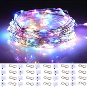 20 Chiếc Đèn LED Dây Đèn 8 Màu Chống Nước Chạy Bằng Pin Cổ Tích Đèn Cho Phòng Ngủ Ngoài Trời Lễ Hội Trang Trí Giáng Sinh Chiếu Sáng