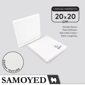 Kanvas Lukis / Artist Canvas Board / Panel 20 x 20 cm Marsoto Samoyed ACVS-MS-2020