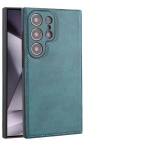 S24Ultra Business Luxury Slim Fit True Leather Phone Case Full Cover Protection for Galaxy S23 Non-Customizable Green-conscious