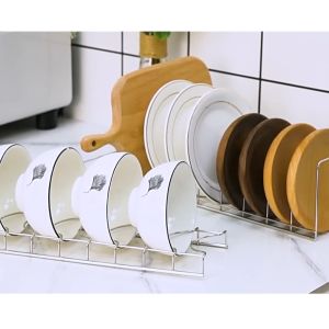 Giá để bát đĩa bằng thép không gỉ chắc chắn thoát nước và tiết kiệm không gian đa năng-HASUE