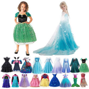 Christmas gifts Disney Princess Dress 2024 Girls Elsa Anna Mirabel Rapunzel Costume Kid Birthday Party Clothes Halloween Cosplay Encanto Frozen