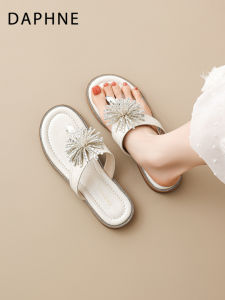 Daphne | Flat Crystal Slide Sandals