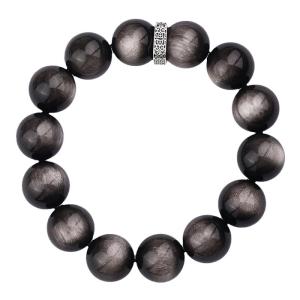 POTALA PALACE | Mens Obsidian and Sterling Silver Bracelet