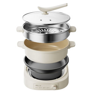 [China Plug Adapter Needed] Bear | Multi-Function Electric Hot Pot with Fast Boiling and Steaming Frying and Stir-Frying Capabilities