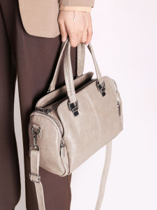 NACI Soft Leather Boston Bag Womens Large Capacity Crossbody Pillow Shaped Handbag Casual Shoulder Bag Polyester Lining