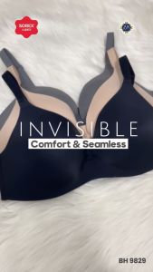 Sorex Seamless Bra Tanpa Kawat Cup B-C Kait 3 Cup 3/4 Invisible Bra Harian BH 9829