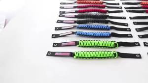 Hand Woven Paracord Roll Bar Grab Handles Nylon Anti‑Tear Roof Grip Handle for Ford Bronco Jeep Wrangler Automobile Parts