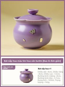 JISU | Bát Trà Có Nắp Màu Tím Lavender