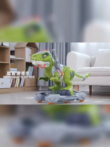 Rosemarry-Kids dinosaur scooter can spray educational toy with LED lights Cavalry toddler training toy car