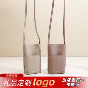 Soft PU Leather Mini Crossbody Phone Bag Customized Heat Press Advertising Printing Stylish Walking Shopping Bag Versatile