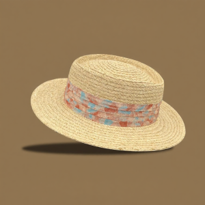 French Vintage Style Colorful Painted Straw Sun Hat