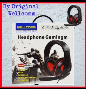 Headphone Gaming Wellcomm HP-003 Exlusive With Microfon Deep Bass  Stereo  Bass Portabel  Kabel Headphone
