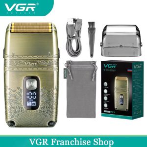 VGR electric shaver mens shaver professional electric shaver waterproof shaver metal shaver digital display mens shaver V-335