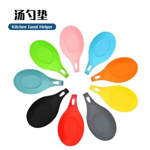Flexible Silicone Insulation Spoon Rest Heat Resistant Placemat Coaster Tray Pad Mat Kitchen Tableware Utensil Holder