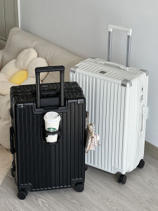 Universal Wheel Travel Box 20 Inch Luggage Bag Telescopic Rod Cup Holder Neutral For Men and Women Polyester Lining Zipper Closure