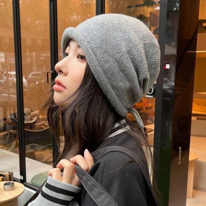 Lazy%20Style%20Knitted%20Ball%20Cap%20Womens%20Autumn%20Winter%20Fashion%20Big%20Head%20Scarf%20Wrapped%20round%20Top%20No%20Brim%20Hat%20Female%20Model%20-%20Image%203