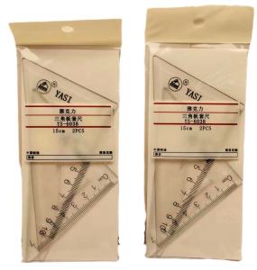 Acrylic Transparent Triangle Ruler Set Student Drawing Measurement Tools Triangle Board Quant Er Business Supplies