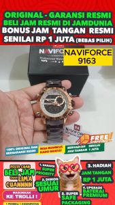 JAM TANGAN NAVIFORCE ORIGINAL - NAVIFORCE 9163 - MEN LA - STAINLESS STEEL - BROWN - Jamdunia / Jam dunia JD18