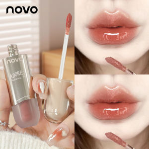 NoVo Glass Lip Glaze Womens Pale Makeup Boosting Color Moisturizing Long-lasting Non-stick Cup Watermelon Shine Lipstick
