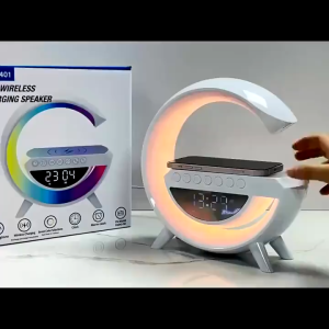 Speaker Bluetooth 4 in1 RGB Bluetooth Speaker Wireless Charger Clock Multi Functional Ambient Light