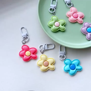 Colorful Resin Flower Keychain Bead Chain School Bag Cute Bag Pendant Mobile Phone