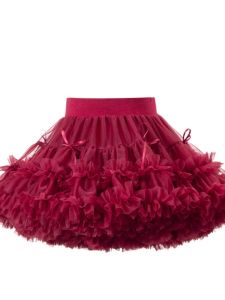 Princess Style Girls Skirt with Ribbon Rabbit Design A-Line Mini Skirt Christmas Theme Childrens Clothing Half-length Skirt