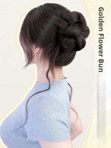 Biliss Flower Bud Bun Hairpiece Dragon Mustache Ball Head Fake Hair Increase Hair Volume Hair Accessories Ancient Style