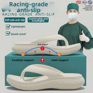 DAHONGNIANDAI | Mens Anti-slip Arch Support Slides Thick Sole Breathable Summer Flip Flops for Indoor Outdoor Use