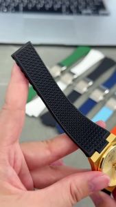 Fluoro Rubber Strap for Tissot PRX Powermatic 11/12mm Folding Buckle FKM Sport Waterproof Quick Release Watch Band for Men Women