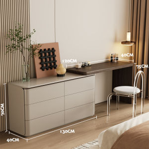 Minimalist Japandi Style Vanity Table Storage Drawer Solid Wood