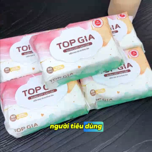 Thùng 10 bịch Khăn ướt cao cấp Topgia 80 tờ mềm mại Khăn giấy ướt không mùi tiết kiệm an toàn cho mọi làn da